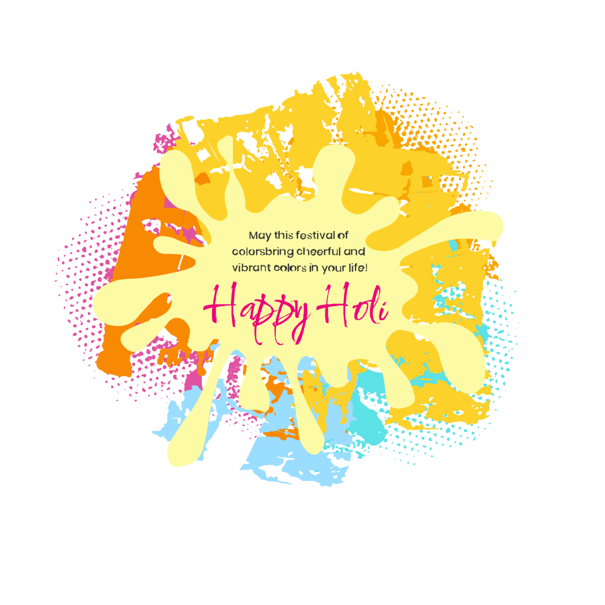 Free Happy Holi Quote Vector Template