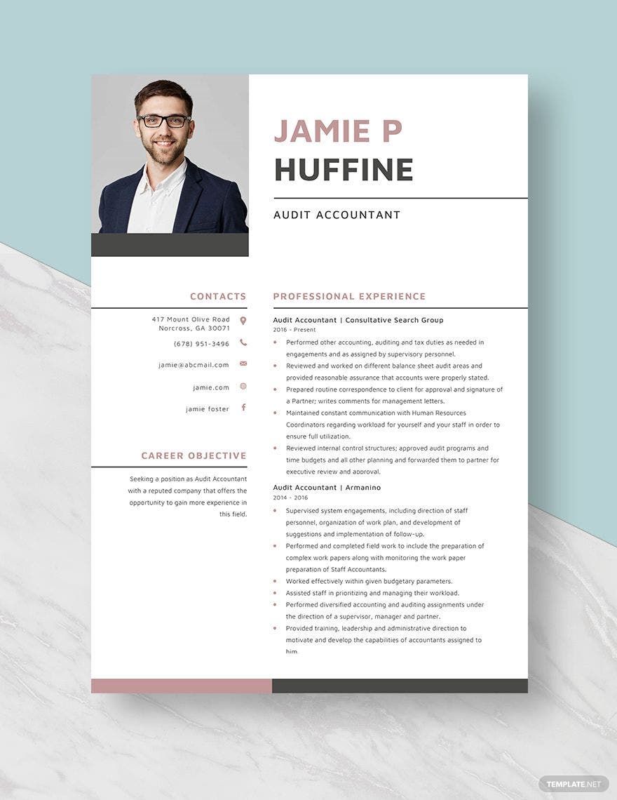 Audit Accountant Resume Template