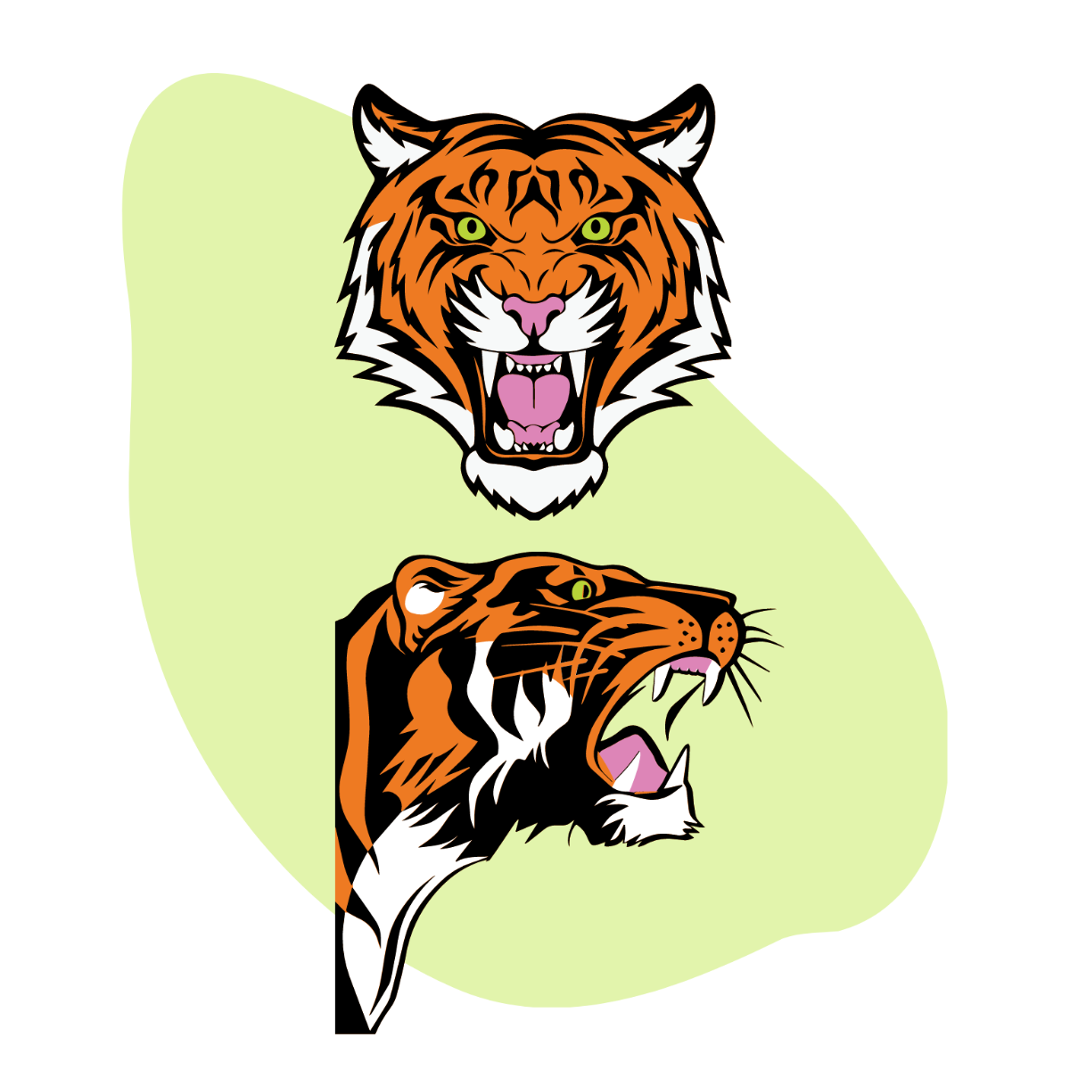 Free Roaring Tiger Vector Template