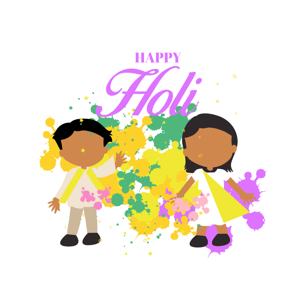 Page 2 | Kids Playing Holi Vector Art, Icons, and Graphics for Free Download