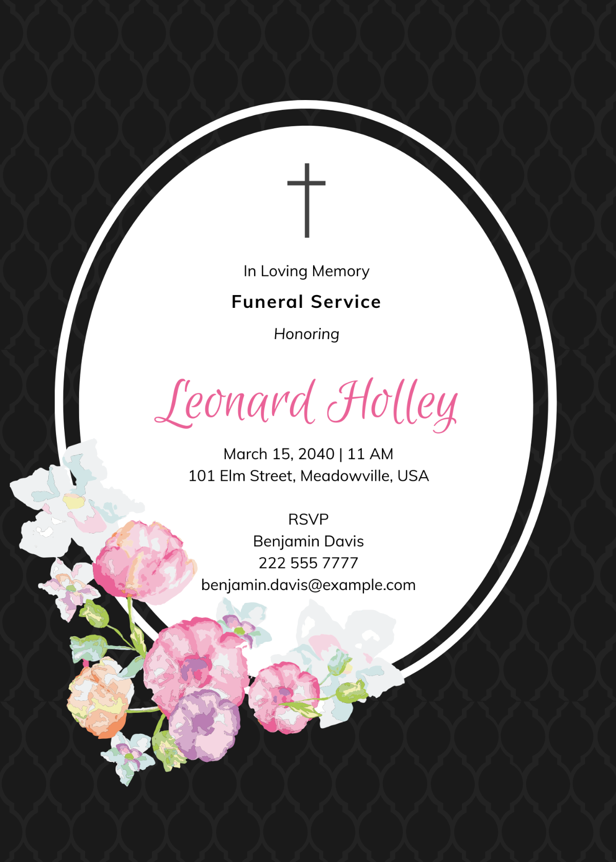 Communication Funeral Memorial Invitation