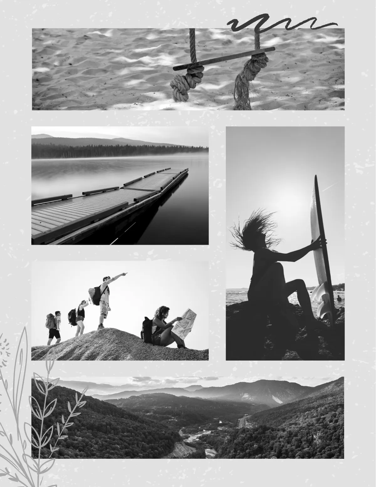 Free Black And White Travel Photo Book Template to Edit Online