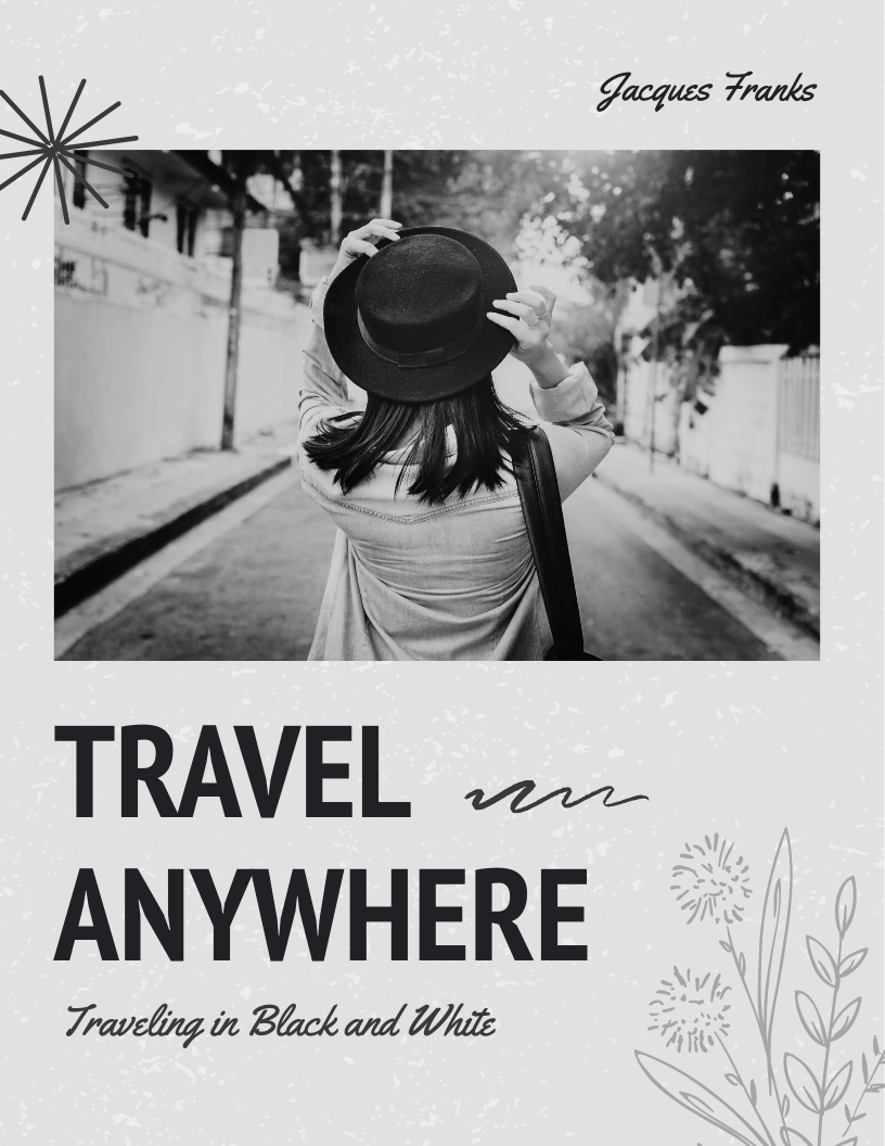 Free Black And White Travel Photo Book Template
