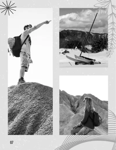 Free Black And White Travel Photo Book Template to Edit Online