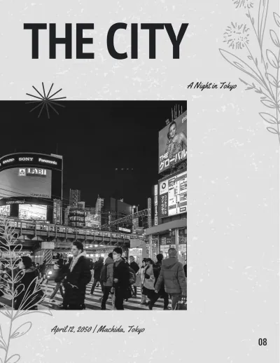 Free Black And White Travel Photo Book Template to Edit Online