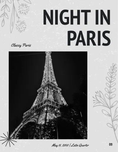 Free Black And White Travel Photo Book Template to Edit Online