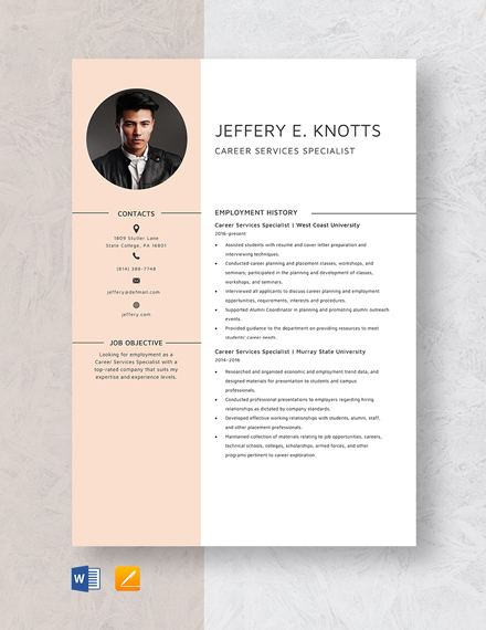 resume template career cup