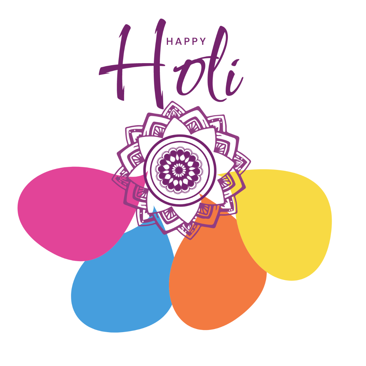 Holi Event Vector Template