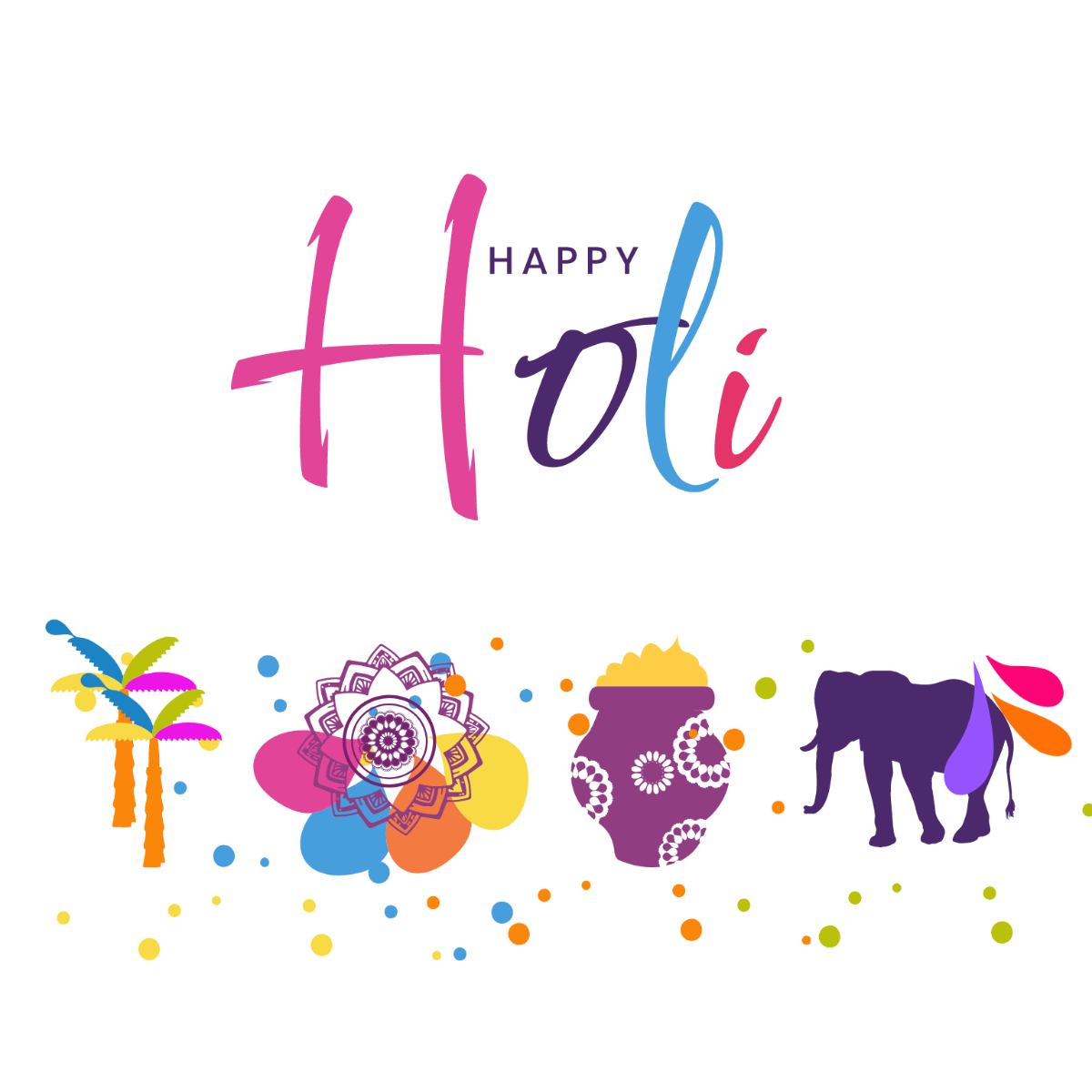 Holi Poster Vector Template