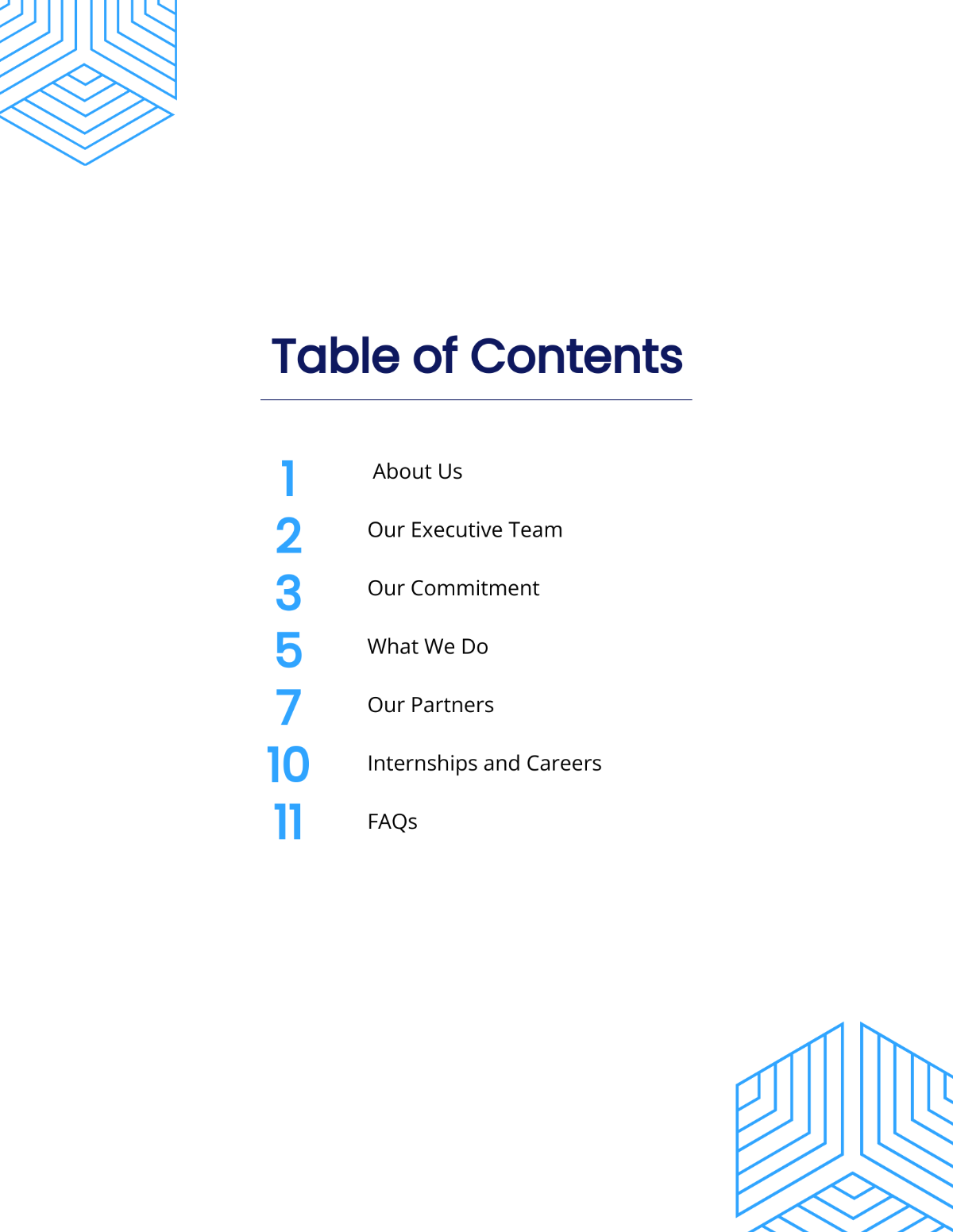 Simple Geometric Table of Contents Template