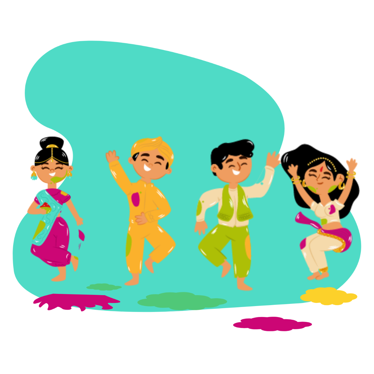 Happy Holi Party Vector Template