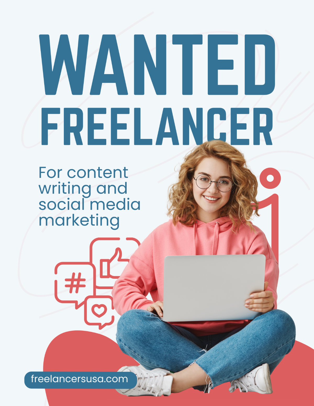 Wanted Freelancer Flyer Template - Edit Online & Download