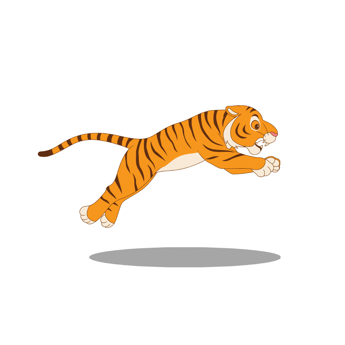 Jumping Tiger Vector Template