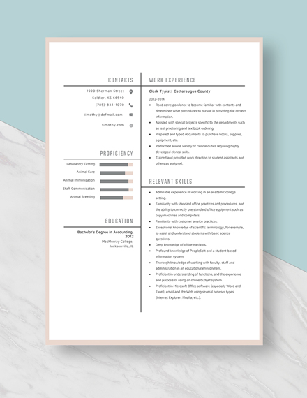 typing skills resume sample