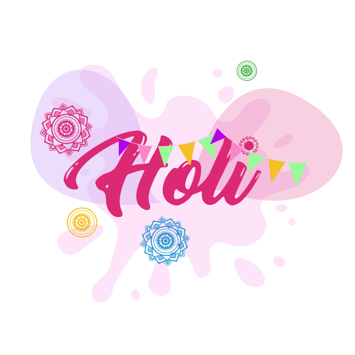 Free Holi Art Vector Template