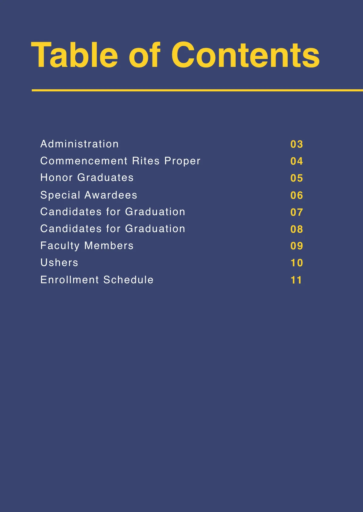 Free Graduation Booklet Template to Edit Online