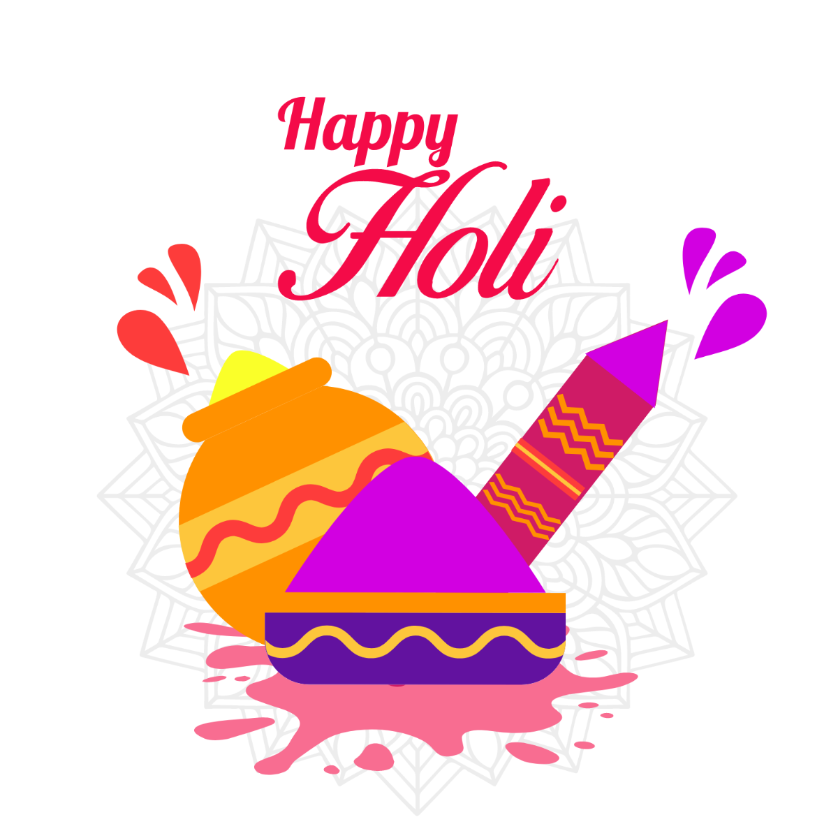 Simple Holi Vector Template