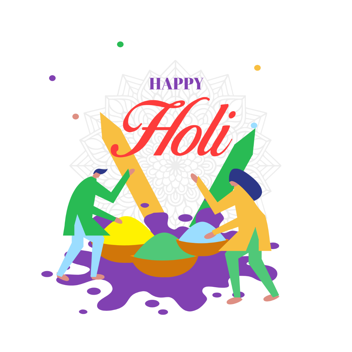Happy Holi Vector Template