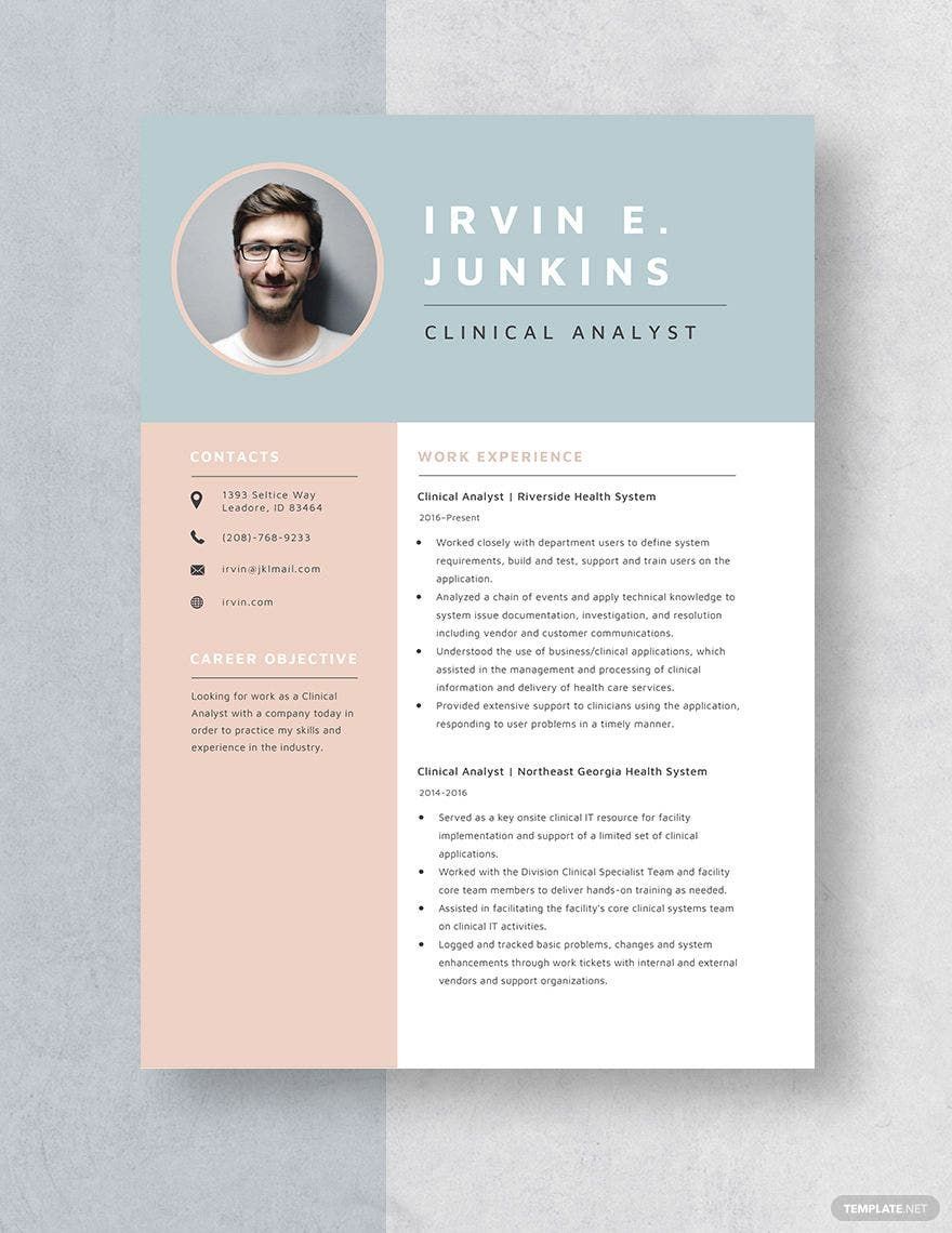 Clinical Analyst Resume