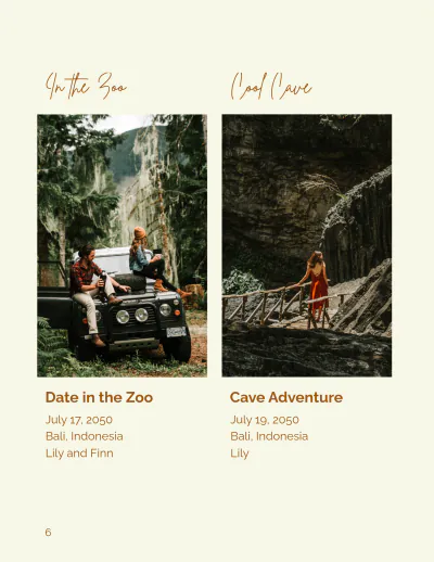 Free Couple Travel Photobook Template to Edit Online