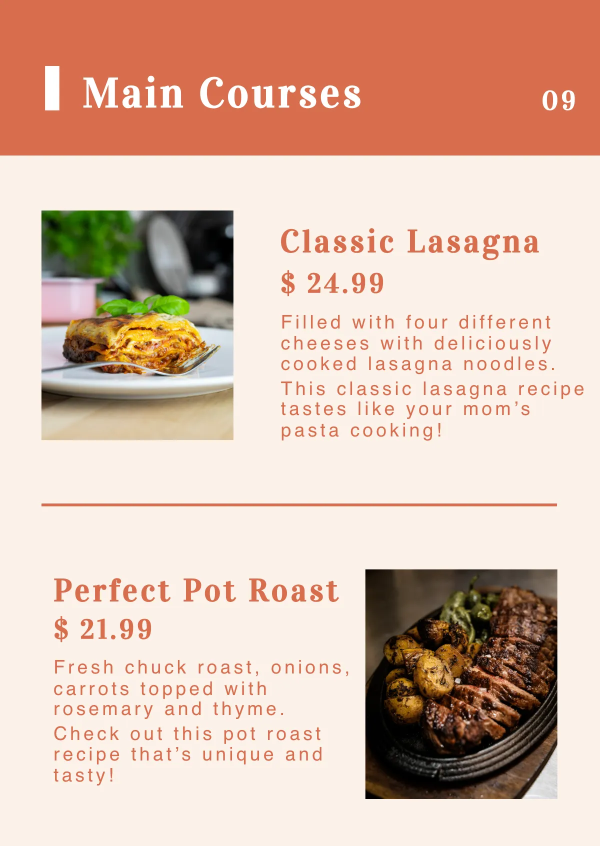 Free Menu Booklet Template to Edit Online