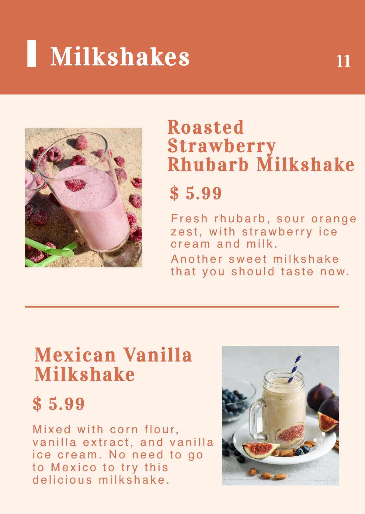 Free Menu Booklet Template to Edit Online