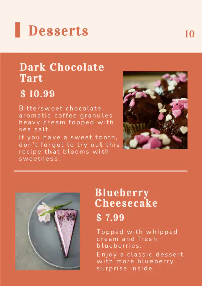 Free Menu Booklet Template to Edit Online