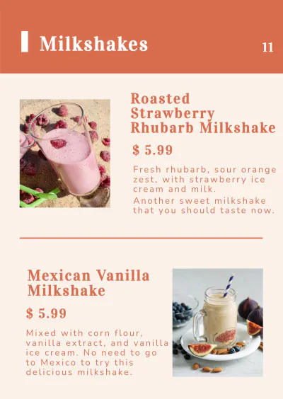 Free Menu Booklet Template to Edit Online