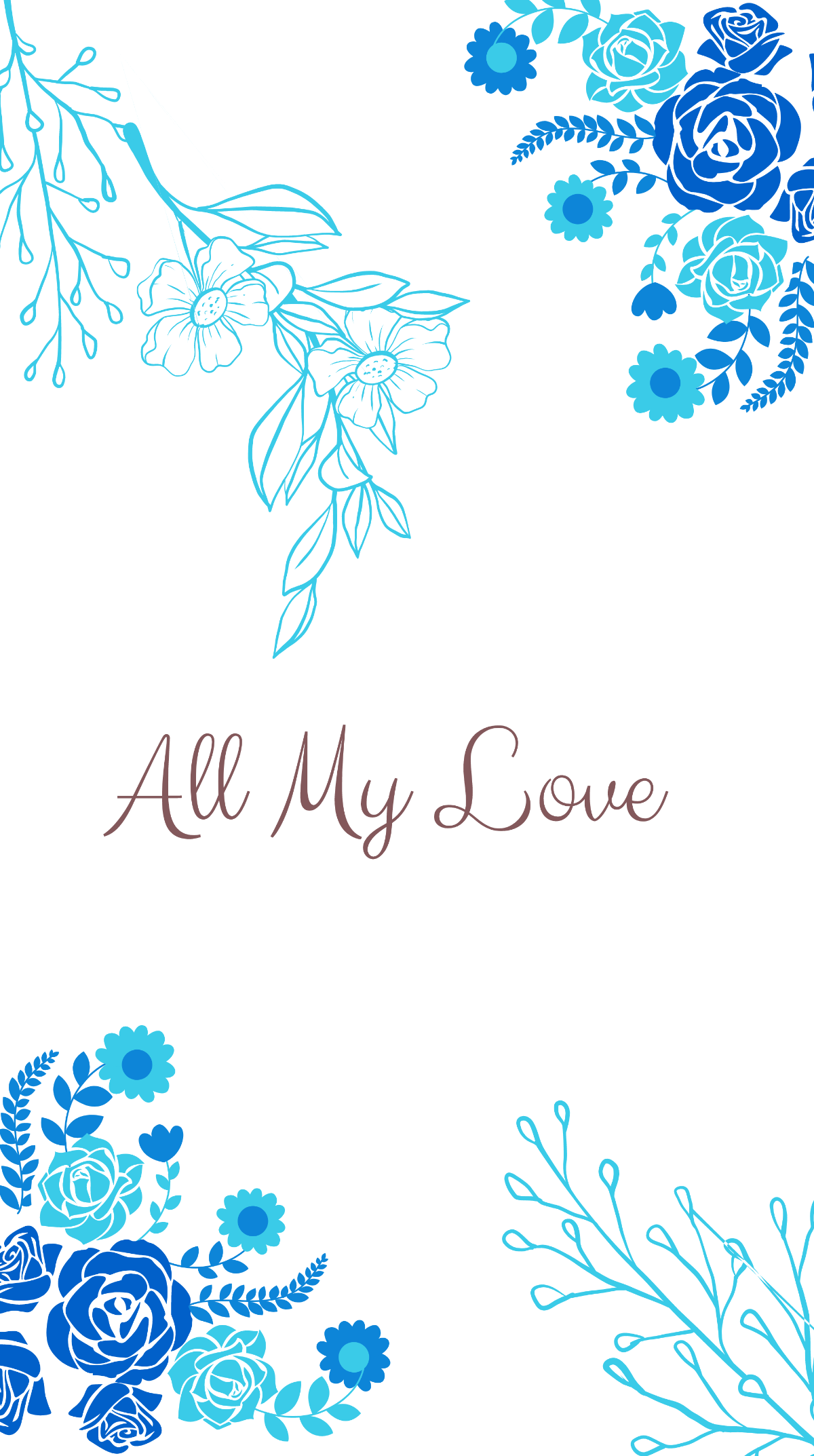 Blue Wedding Mobile Wallpaper Template - Edit Online & Download