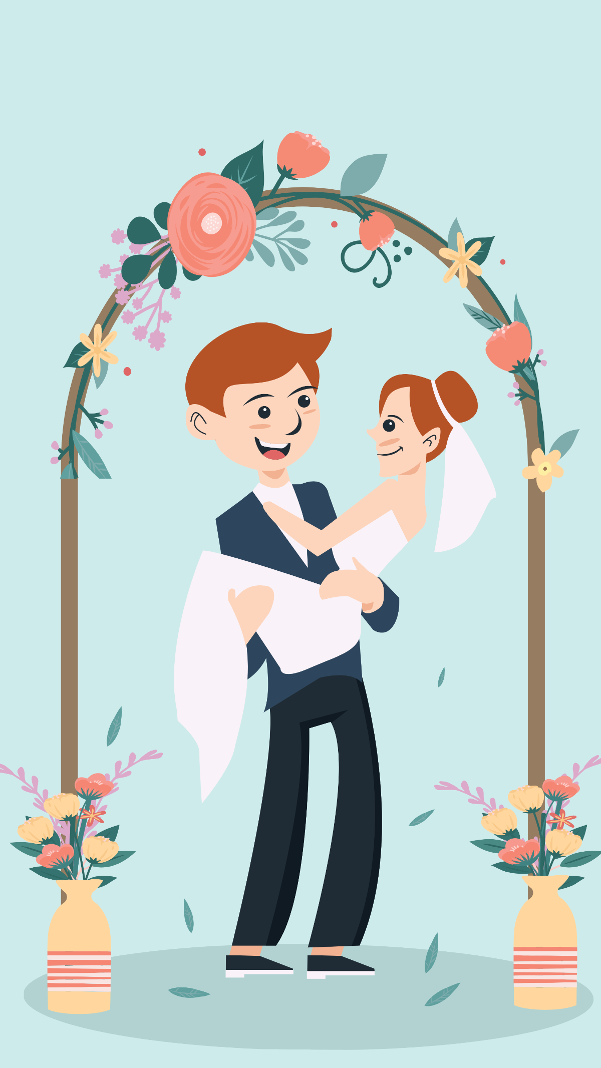 Wedding Decoration Mobile Background Template