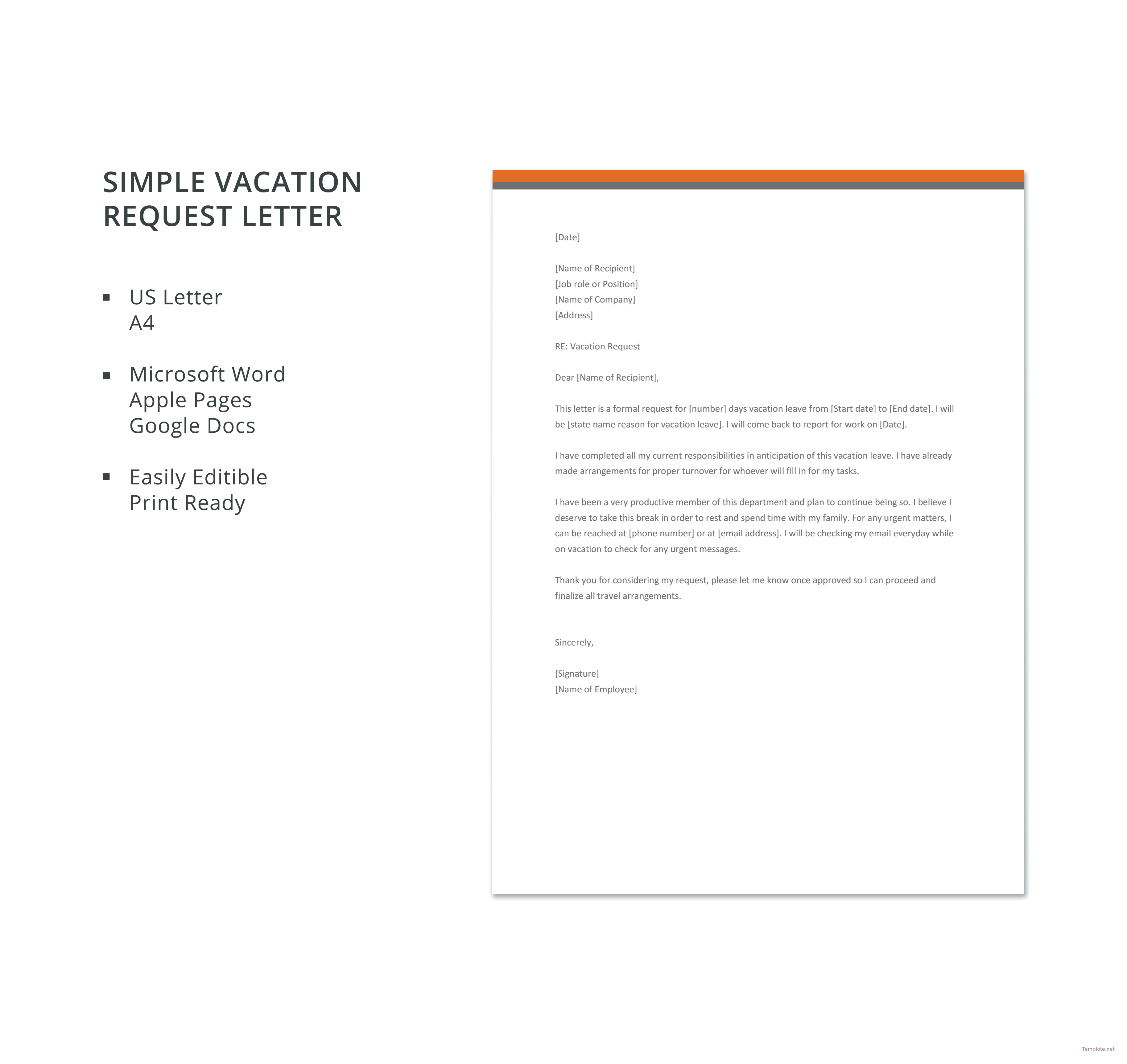 Vacation Request Letter