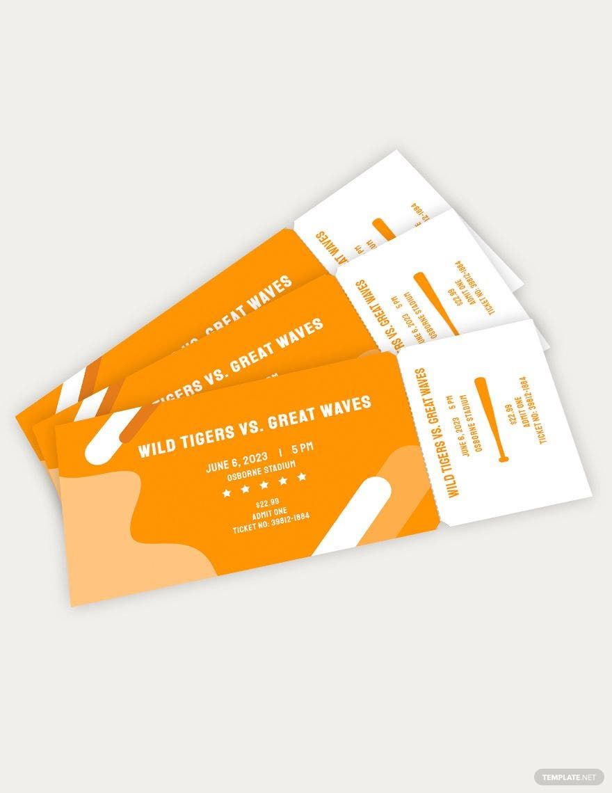 Baseball Party Ticket Template