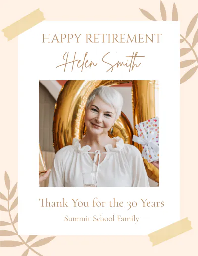 Free Retirement Photo Book Template to Edit Online