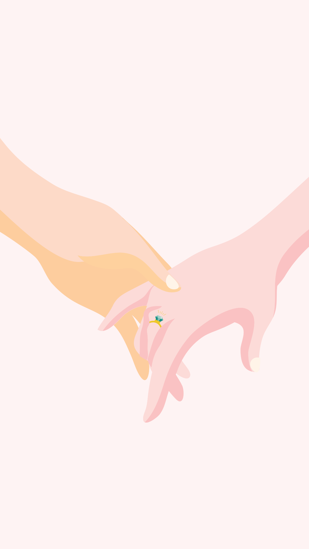 Wedding Holding Hands Mobile Background Template