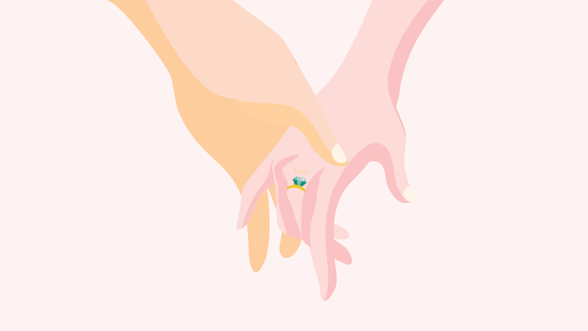 Wedding Holding Hands Background Template