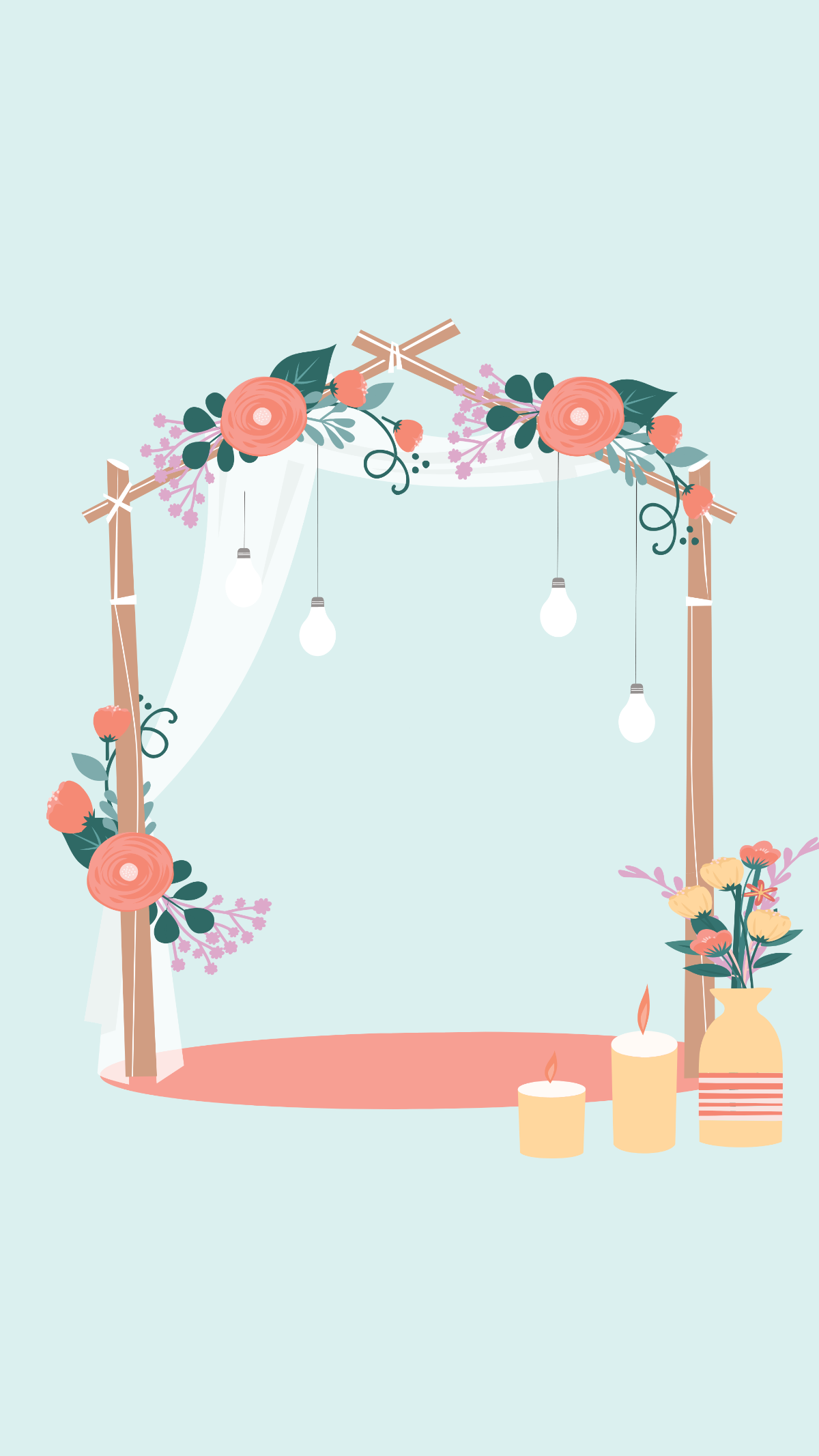 Wedding Reception Mobile Background Template