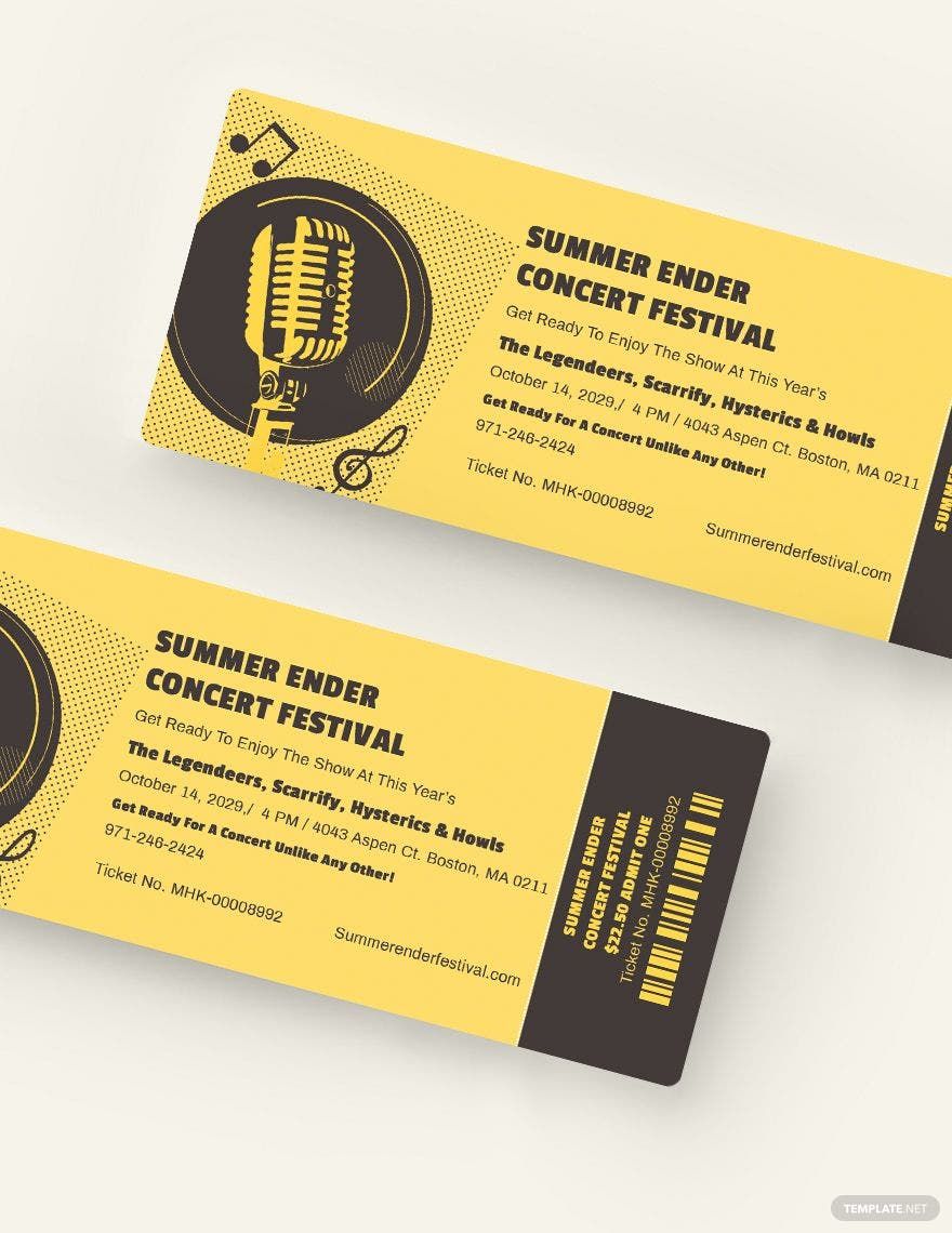 Concert Festival Ticket Template