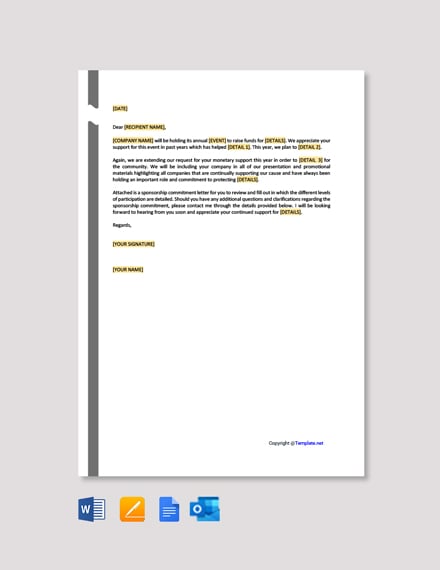 Free Sponsorship Request Letter Template