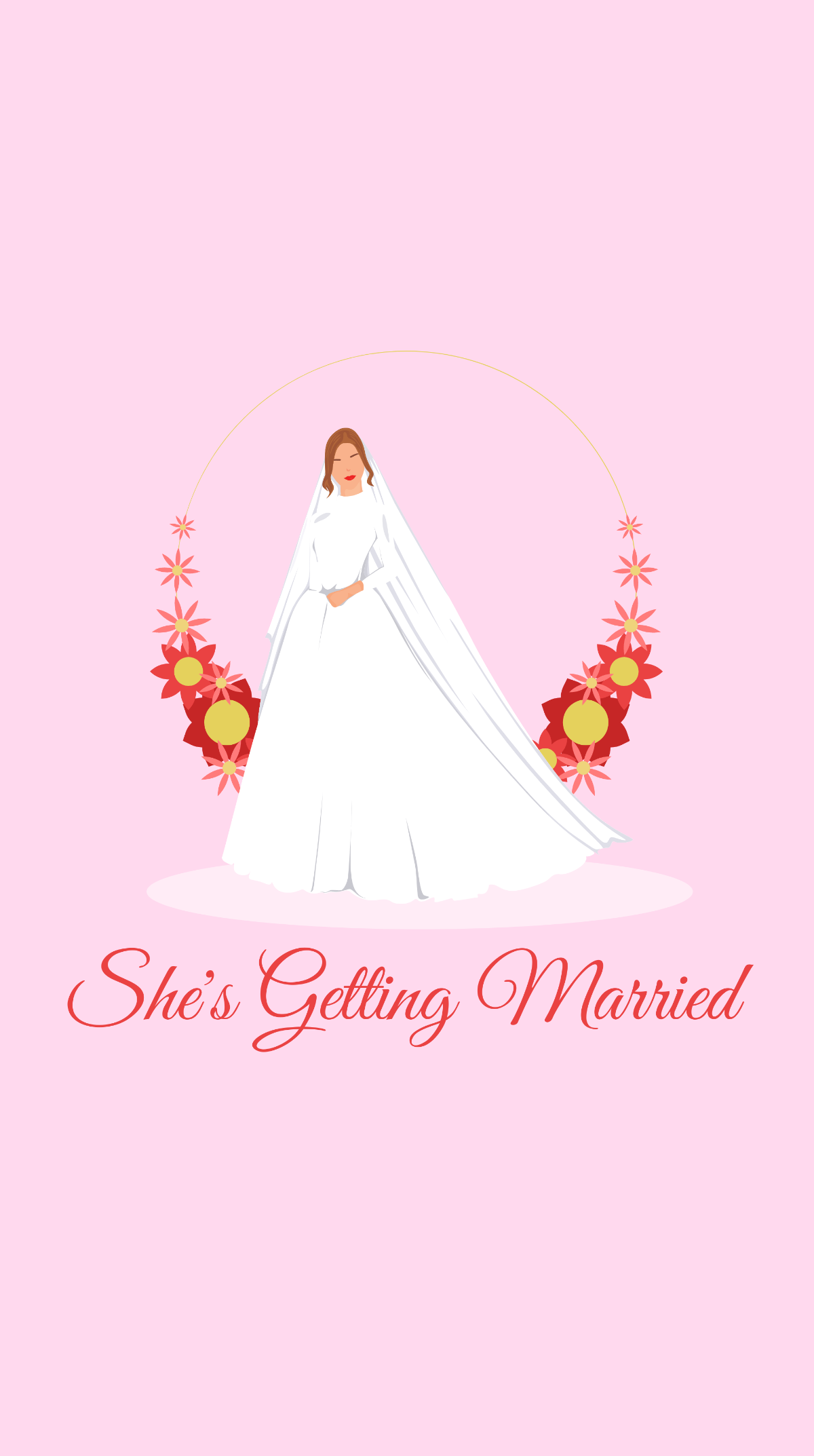 Wedding Dress Mobile Wallpaper Template