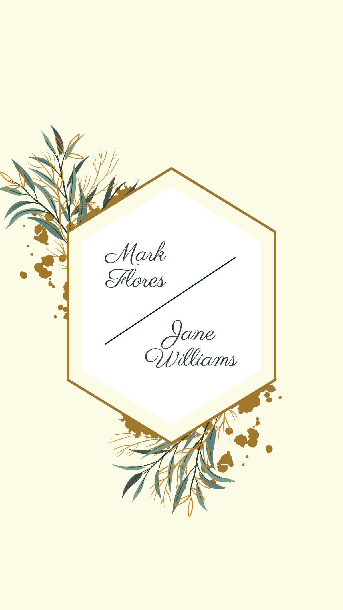Wedding Name Mobile Background Template