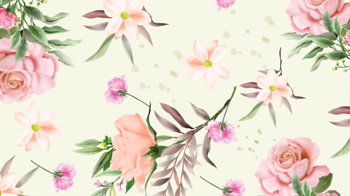 Watercolor Wedding Flower Background Template