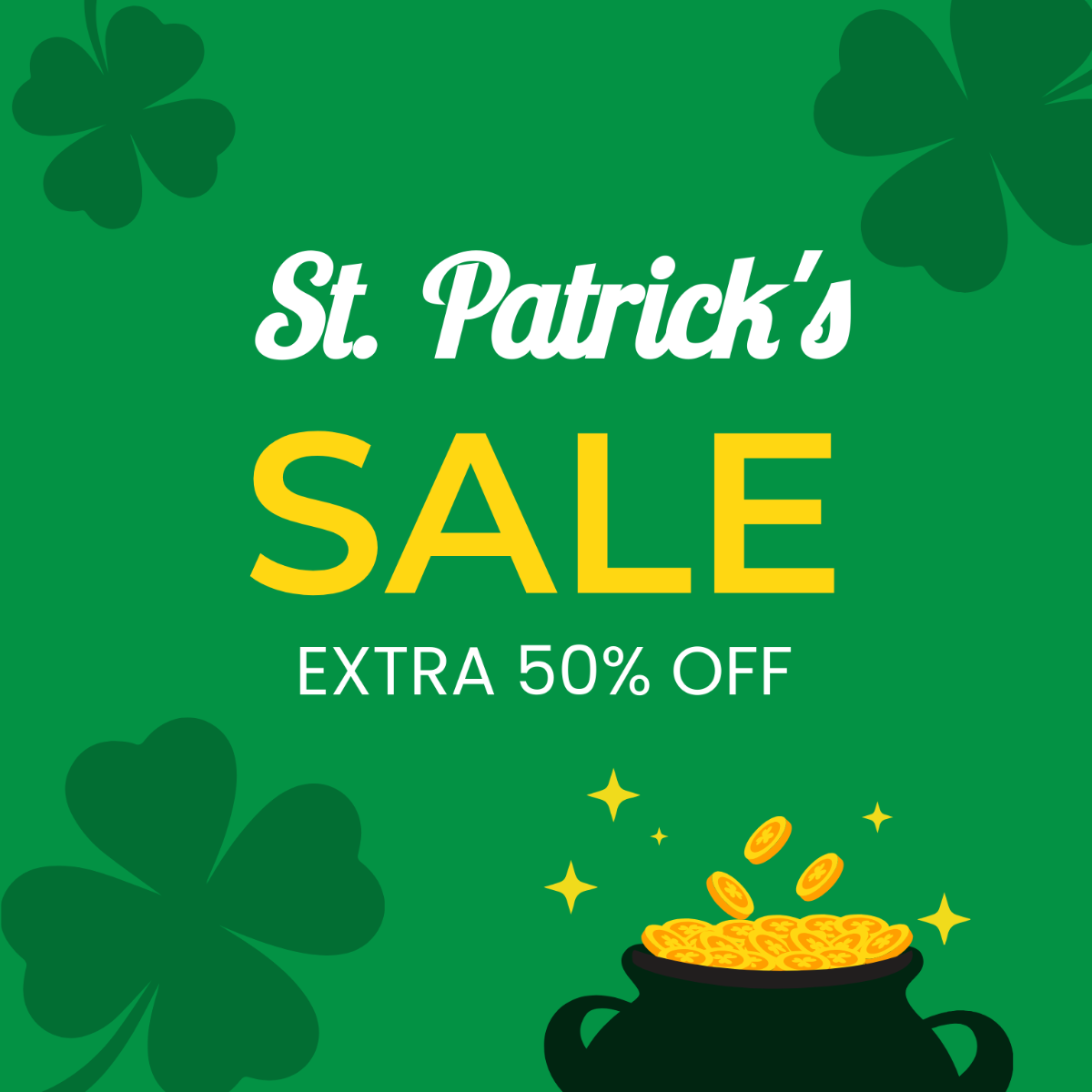 St. Patrick's Day Sale Vector