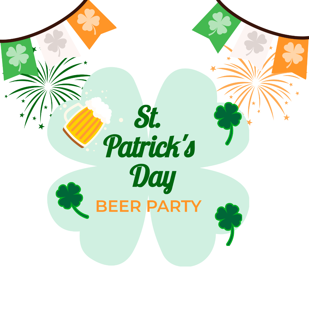 St. Patrick's Day Party Vector Template