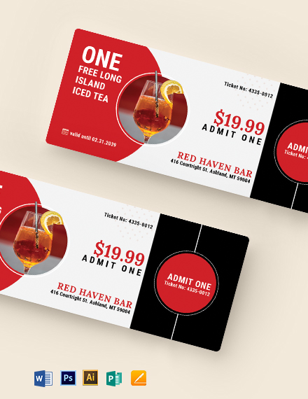 Download 12+ Drink Ticket Templates - Word (DOC) | PSD | InDesign ...