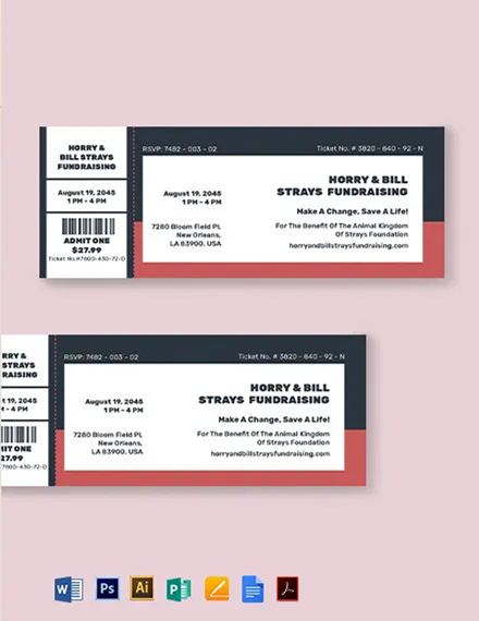 46+ Free Editable Editable Ticket Templates in MS Word [DOC