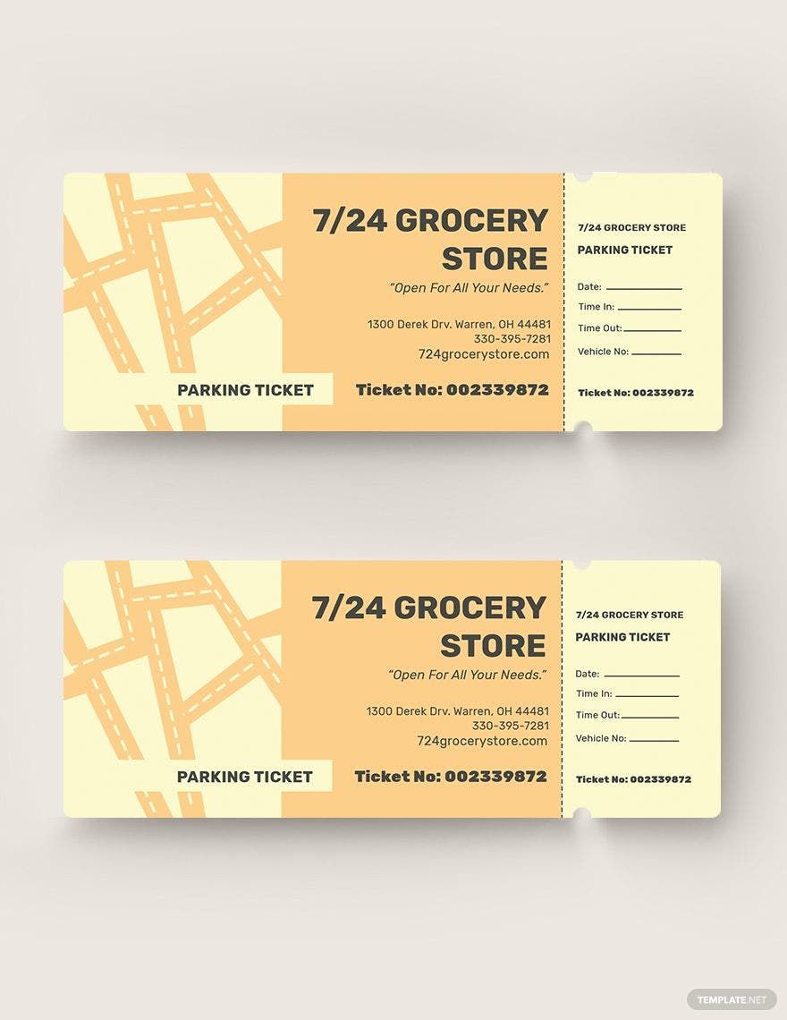 Free Editable Parking Ticket Template