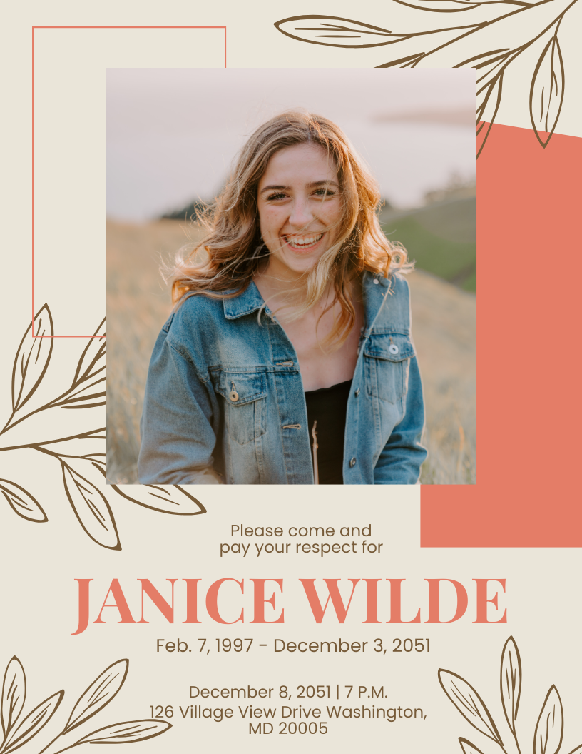 Funeral Service Flyer Template - Edit Online & Download Example