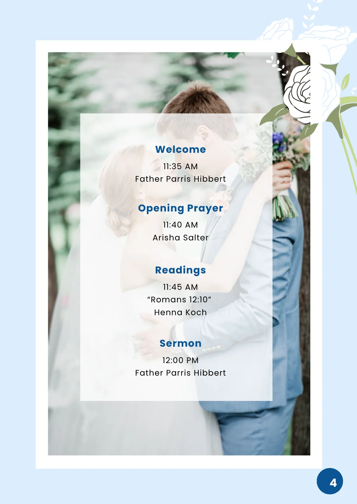 Free Wedding Program Booklet Template to Edit Online