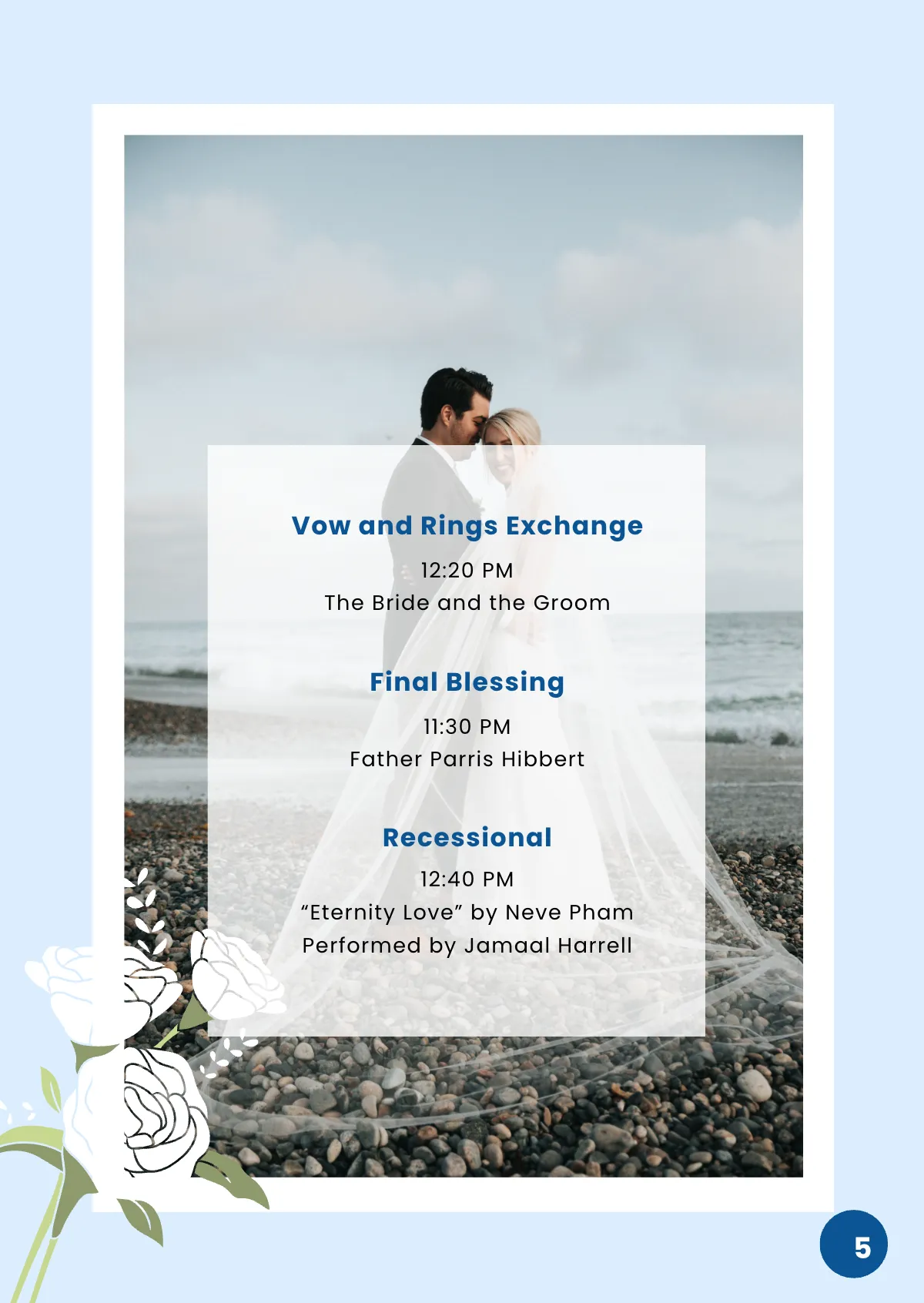 Free Wedding Program Booklet Template to Edit Online