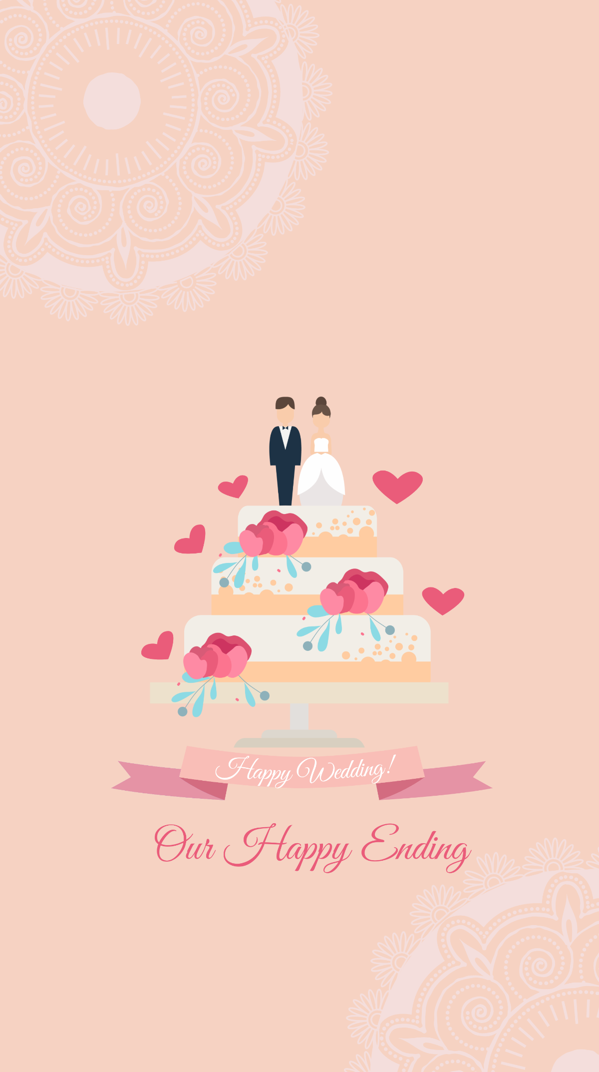 Wedding Cake Mobile Wallpaper Template